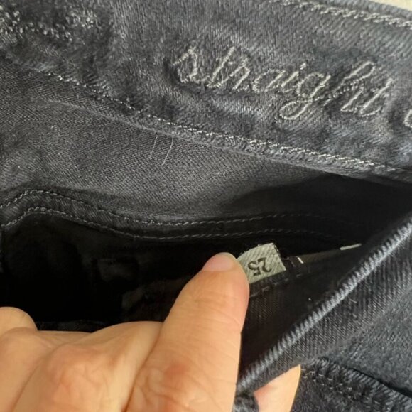 7 For All Mankind Jeans Womens 25 black Straight Leg - Picture 5 of 7